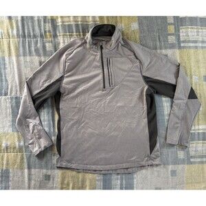 Saucony Gray Quarter Zip Long Sleeve Stretch Running Athletic Men's Sz M